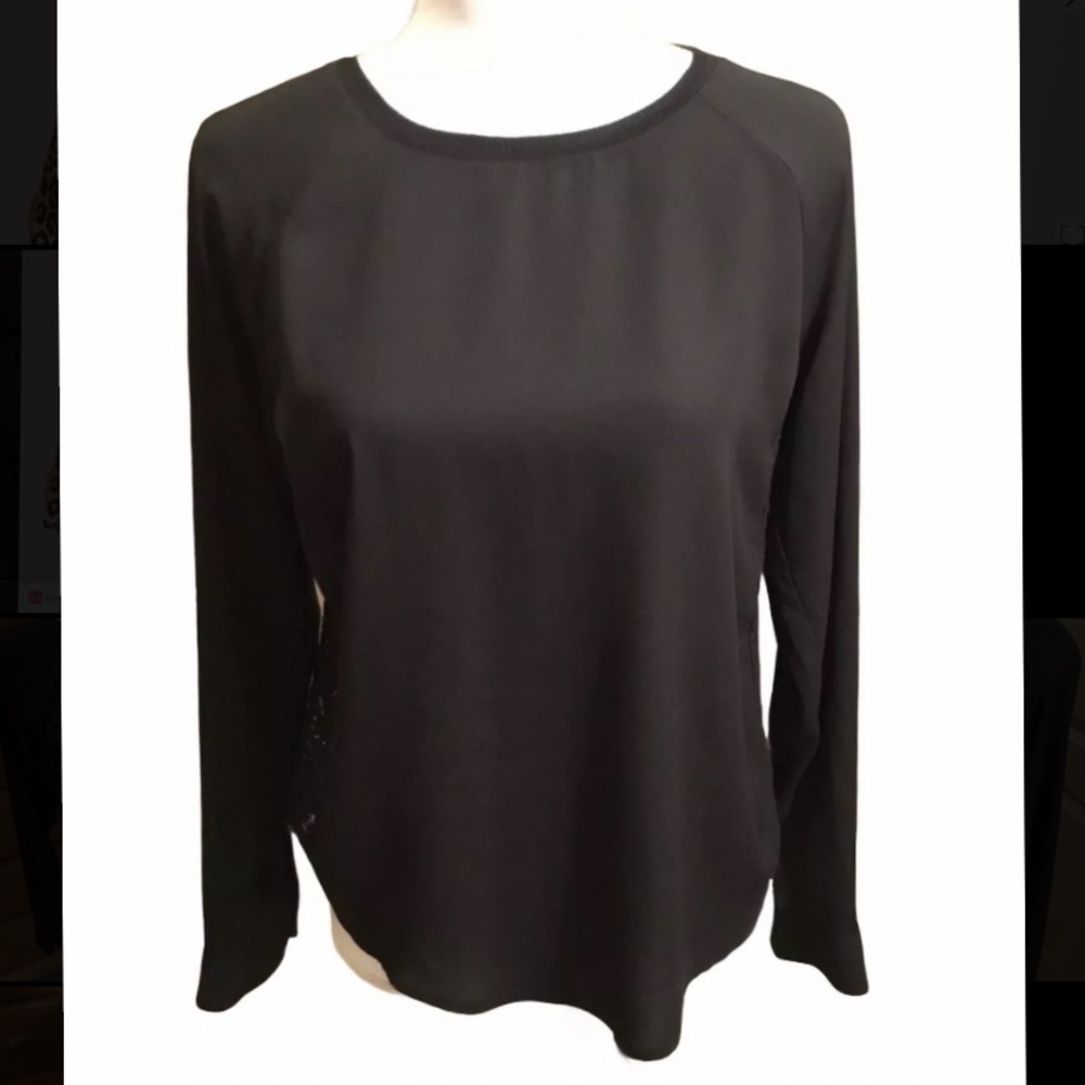 Semi-Sheer Lace Back Blouse